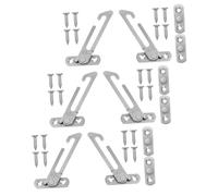 TOPPERFUN 6 Piezas limitador de Seguridad para Ventanas abatibles Marco restrictor de Ventana cerraduras de límite de Ventana limitadores de Ventana Acero Inoxidable Silver