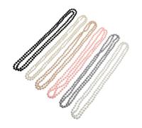 TOPPERFUN 6piezas Cadena de Suéter de Perlas Artificiales Collar Llamativo para Mujer Accesorios de Bisutería para Boda y Fiesta Años Elegante