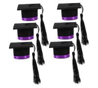 TOPPERFUN 6piezas Decoración De Sombrero De Doctorado Mini Birretes De Graduación Adorno para Frasco Forma De Sombrero Cubrebotellas para Botellas De Bebidas Decoración para Botellas De