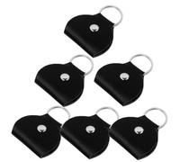 TOPPERFUN 6piezas Estuche para Púas De Guitarra De PU Bolsa y Ligera Llaveros Protección y Almacenamiento para Púas De Guitarra Color Negro