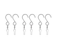 TOPPERFUN 6piezas Ganchos de Acero Inoxidable S con Rodamiento Giratorio para Colgar Linternas Campanas de Viento y Jaulas de Pájaros de Plateadas para Uso Exterior y Jardín