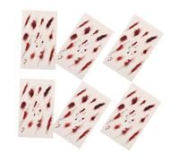 TOPPERFUN 6piezas Parche de Cicatriz Falsa para Maquillaje Pegatinas Temporales de Sangre Realista para Decoraciones Sangrientas de Halloween Teatro y Disfraces Góticos