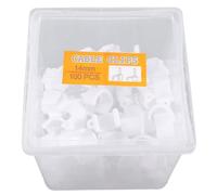 TOPPERFUN Abrazaderas de Pvc 14 Mm para Cables Clavos de Acero, Soporte Fijo de Pared para Tuberías, 100 Unidades en Caja de Plástico, Gancho de Soporte para Electricistas, Organizador