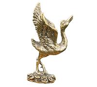 TOPPERFUN Adorno de grulla habitación Central grua pequeño estatuilla de la Vendimia Figura de pájaro grulla viviendo decoración asiática estatuilla de grulla China Figurilla latón Dorado