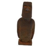 TOPPERFUN Adornos de estatuas Moai Gran Estatua Divertidos moldes de Hielo Cabeza de Moai Estatua Hueca Titular de la Pluma de Moai Statues Estatua de dóberman Resina sintética Marrón Claro