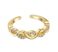 TOPPERFUN Anillo de Mujer con Diseño Trenzado y Rincón de Brillantes Joyería Personalizada para y