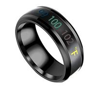 TOPPERFUN Anillo Inteligente para Parejas Pantalla de Temperatura Anillo Chic de Joyería Diseño para Bodas y Cumpleaños para Uso Color Plateado