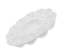 TOPPERFUN Bandeja Cerámica para Huevos Rellenos Estable y Reutilizable para Reuniones Familiares Sociales