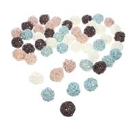 TOPPERFUN Bolas Decorativas de Ratán 3 CM 72 Piezas Mezcla Colores Oscuro y Oscuro Bolas de Relleno para Jarrones y Decoración de Centros de Mesa