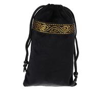 TOPPERFUN Bolsa de Terciopelo Fácil de Llevar Cordón para Cartas de Tarot Negro y Almacenamiento Seguro Diseño Delicado para Juegos y Joyería