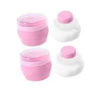TOPPERFUN Borlas de Talco Operación Manual y Aplicación Fácil para Bebés y Niños Pequeños, 2 Juegos Redondos de Peluche Rosa de Polvo para Obsequio Adecuado