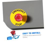 TOPPERFUN Botón de Parada de Emergencia Metálico con Bloqueo y Enchufe Interruptor Pulsador de Seguridad para Uso Industrial con Amplio Rango de Voltaje