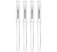 TOPPERFUN Brochas de Silicona para Labios Tapa 4 Piezas, Aplicadores para Bálsamo Labial y Sombra de Ojos, Mango Transparente, Reutilizables y Compactas para Maquillaje y Cuidado Personal