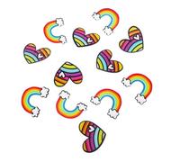 TOPPERFUN Broche Acrílico Arcoíris 12 Unidades Insignia Colorida Accesorio de Ropa Mujer Decoración Casual Tamaño 6x13 y 6x657 Mm