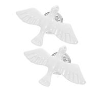 TOPPERFUN Broche de Ave la Paz Esmaltado 2 Piezas, Accesorio para Santa Comunión y Bautizo, Modelo de Pájaro Miniatura, Pin Religioso para Mujer y Hombre, Símbolo de Fe Elegante