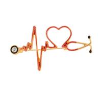 TOPPERFUN Broche Estetoscopio Decorativo con Diseño Corazón Pin Creativo para Regalo Médico y Accesorio de Ropa para Enfermeros y Veterinarios