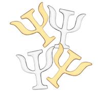 TOPPERFUN Broches de Aleación Símbolos de Psicología Set de 4 Piezas 2 Dorados 2 Plateados Pin de Solapa Decorativo para Ropa Femenina Accesorios Vintage para Moda y Regalos