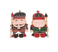 TOPPERFUN Broches de Solapa Esmaltados Cascanueces Soldado 2 Piezas, Clips de Aleación Ligera para Ropa y Accesorios de Mujer, Decoración Navideña y Broches de Moda para Fiestas