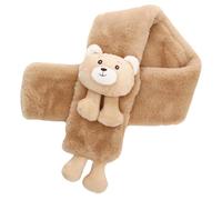 TOPPERFUN Bufanda Cruzada de Invierno para Diseño de Oso de Peluche, Bufanda Cálida de Imitación de Piel para Exteriores y Regalos de Navidad