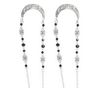 TOPPERFUN Cadena Frente Vintage Cristal Natural 2 Piezas Tamaño Único Diseño Hueco Luna Floral Accesorio Delicado Mujer Fiesta Boda Elegante