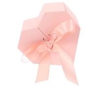 TOPPERFUN Caja de Obsequio en Forma de Corazón con Tapa y Cinta Rosa Clara, Caja para Arreglo Floral y Obsequio de Boda, Adecuado para San Valentín, Cumpleaños y Celebraciones Románticas