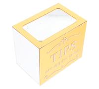 TOPPERFUN Caja de Propinas Acrílica Transparente, Cubo Recolector de Dinero Dorado Clásico, Contenedor para Donaciones y Rifas, para Bartenders, Músicos y Restaurantes, Uso en Eventos