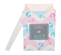 TOPPERFUN Caja de Revelación de Género para Shower Caja Plegable de Papel 30X30X40 CM para Globos Niña Buzón Decorativo para Fiesta y Celebración de Bebés