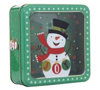 TOPPERFUN Caja para Dulces Navideños Cuadrada de Hojalata con Ventana Transparente Caja para Galletas y Golosinas Diseño Portátil para Fiestas Infantiles y Embalaje Festivo