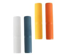 TOPPERFUN Cajas para Cepillos De Dientes 4 Unidades Diseño a Rayas Finas Tapa Sellada y Orificio Drenaje Resistente PP para Viaje Higiene Oral Portátil Múltiples Colores Uso Personal