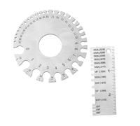TOPPERFUN Calibrador de Soldadura de Alambre y Medidor de Espesor de Metal de Acero Inoxidable Doble Cara Juego de 2 Piezas Redondo y Cuadrado Herramienta de Inspección y Medición para