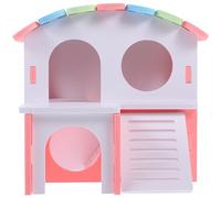 TOPPERFUN Casa para Hámster y Cobayas con Diseño Multiusos, Espacio Privado, Estructura de PVC y Rampa para Trepar, Adecuado para Mascotas Pequeñas