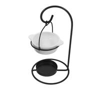 TOPPERFUN Ceramic Essential Oil Burner with Iron Frame Aromatherapy Wax Warmer for Home Decor Minimalist Tealight Candle Holder for Living Room and Bedroom