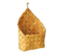 TOPPERFUN Cesta Colgante de Almacenamiento de Madera Trenzada Cesta Decorativa Hogar Color Caqui y Organización en Sala y Comedor para Balcón y Pared