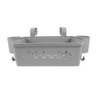 TOPPERFUN Cesta de Almacenamiento Colgante para Piscina, Cesta Desmontable de Plástico Gris Portavasos, Estante Resistente Intemperie para Organizar Toallas y Accesorios en Exteriores