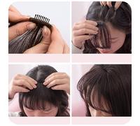 TOPPERFUN Clip de Flequillo Falso Air Fringe Color Amarillo Extensión de Pelo Natural para Mujeres Ligero y Cómodo con Clips Ajustables Postizo de Cabello Frente para Cambio Rápido de