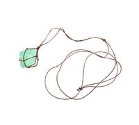 TOPPERFUN Colgante de Natural Irregular Verde Fluorita Collar con Colgante de Original Joya Espiritual para Diario y Fiestas