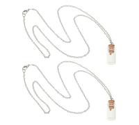 TOPPERFUN Collar Colgante 2 Frascos de Vidrio y Semillas de Mostaza, Medallón de Cristal Religioso para Mujer y Hombre, Joyería Cristiana Inspiradora, Obsequio Espiritual Único