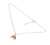 TOPPERFUN Collar de Colgante Arcoíris Colorido Ligero para Mujer Joyería Dulce y Elegante de Aleación de Cobre para Fiesta y Regalos