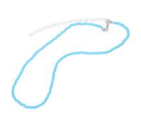 TOPPERFUN Collar de Mujer de Cuentas de Arroz Coloridas Cadena de Clavícula Azul Diseño Creativo y Minimalista Gargantilla Ligera para Fiestas Playa y Uso Diario