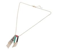 TOPPERFUN Collar Tipo Bufanda Unisex Bandera de Palestina Acero Inoxidable Dorado Cadena Decorativa Cuello Joyería Masculina y Femenina Accesorio Creativo para Obsequio