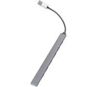 TOPPERFUN Concentrador USB de 7 Puertos 3.0 Rápido y Múltiple para Computadora Portátil, Extensión de Hub USB Gris Protección contra Sobrecorriente, Adecuado para Conexión de Dispositivos