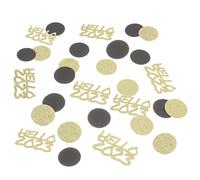 TOPPERFUN Confeti Decorativo para Fiestas de Año de Brillantes Estrellas y Circulos Negros y para Decorar Mesas Celebraciones