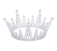 TOPPERFUN Corona de Reina Europea Grande para Boda y Fiesta Accesorio de Pelo Vintage con Cristales Ligero y Duradero para Novias y Princesas Cumpleaños y Comuniones