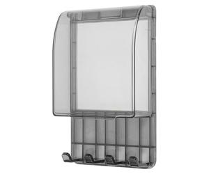 TOPPERFUN Cubierta Protectora para Enchufe Gancho, Caja Antisalpicaduras para Baño, Adhesiva, Color Negro Transparente, Protección Segura para Enchufes Eléctricos, Accesorio para Baño