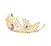 TOPPERFUN de Halloween con Diseño de Telaraña de Araña Diadema Dorada con Piedras Brillantes Tocado Gótico para Mujer Accesorio Versátil para Fiestas y Disfraces de Vampira y Bruja