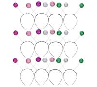 TOPPERFUN Diadema Alienígena de 12 Piezas con Bolas de Espuma Color Verde Plata Rosa y Morado Accesorio para Disfraces Marcianos Adecuado para Fiestas Carnaval y Eventos Temáticos