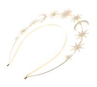 TOPPERFUN Diadema con Aro Luminoso de Nuestra Señora Tocado de Disfraz de Estrella y Luna Tiara Elegante de Fiesta para Mujeres y Niñas Decoración de Cabeza con Estrellas y Gemas de Imitació