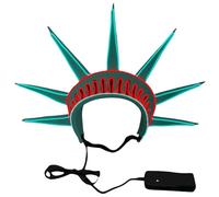 TOPPERFUN Diadema Luminosa Estatua Libertad para Disfraz Accesorio Patriótico LED sin Batería Ligera y Cómoda para Fiestas del 4 de Julio y Cosplay