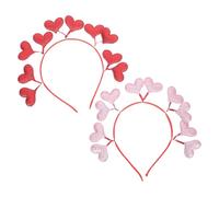 TOPPERFUN Diademas de Corazón para Fiesta 2 Unidades Accesorios Cabello Elásticos y Ajustables Tocado Ligero para San Valentín Bodas y Decoraciones de Cumpleaños Color Color Aleatorio