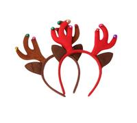 TOPPERFUN Diademas de Navidad Cuernos de Reno y Campanas 2 Piezas Rojo y Marrón Accesorios Divertidos y Adorables para Tocados Festivos para Fotos y Celebraciones Familiares